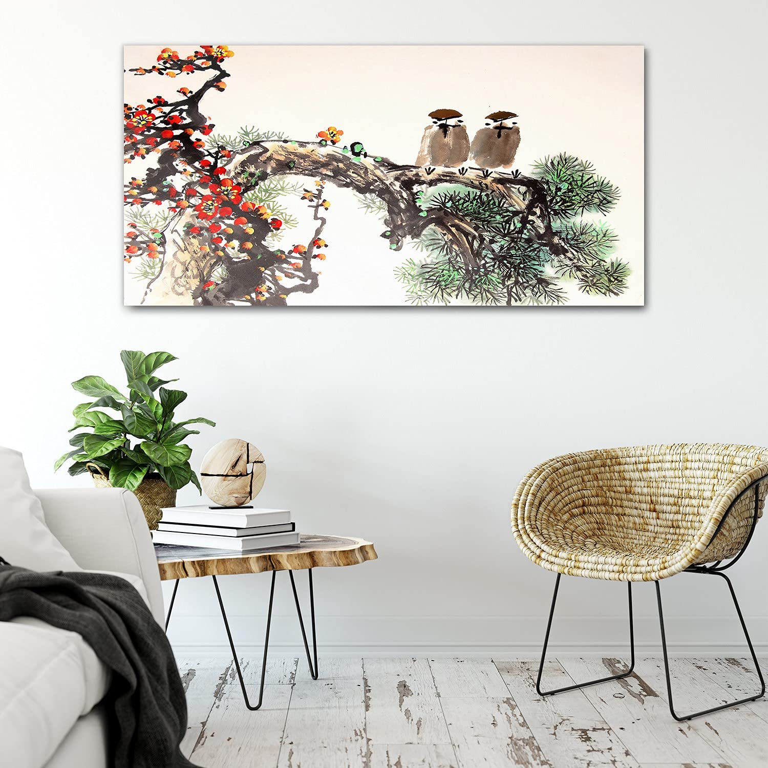 Coloray Pintura acrílica Cuadro De Pared 100x50cm Vidrio Acrílico Arte Sala De Estar Mural - Tinta del árbol de China