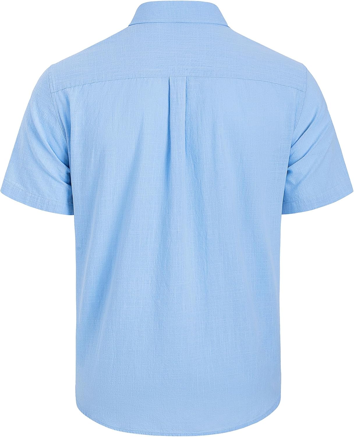 Mens Linen Shirts Short Sleeve Button Down Shirt Casual Cuban Guayabera Lightweight Summer Beach Solid Tops - Image 5