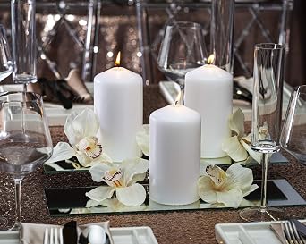 BOLSIUS 6 White Pillar Candles Bulk - 3x6 Inches Candle Set - 70+ Hours Clean Burning - No Palm Oil - 0% Animal Fat - Premium European Quality - Unscented Dripless Wedding Pillars