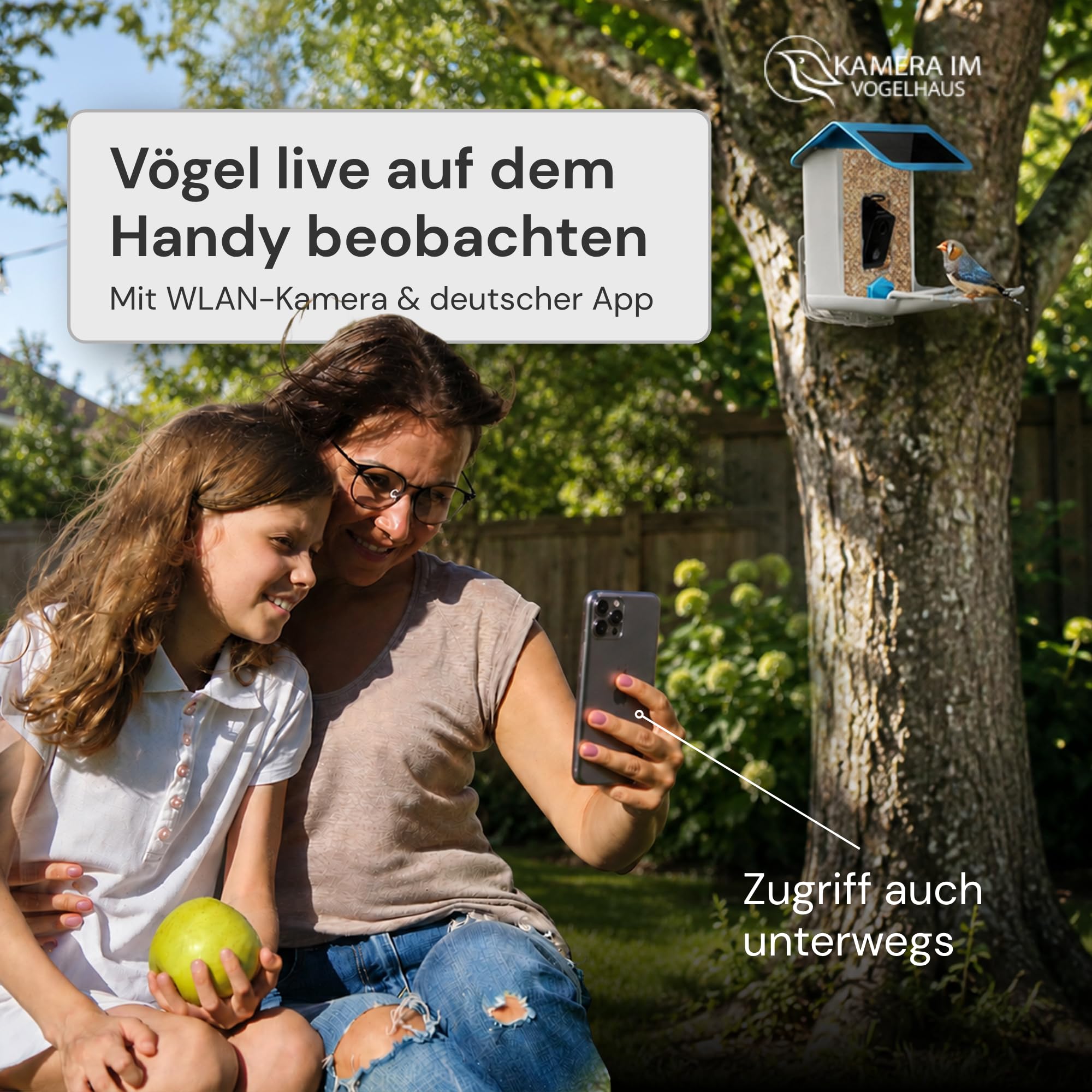 Smarter Vogelfutterspender mit WLAN-Kamera und Solar | Vogelhaus mit Kamera, Vogelfutterstation, Futterstationen für Wildvögel