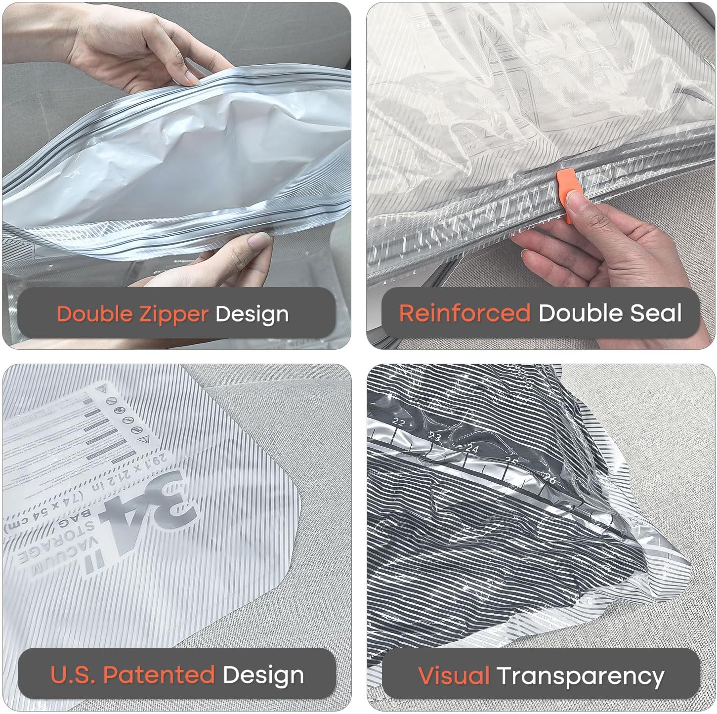 Vacbird Vacuum Seal Bags for Clothing with Rechargeable Cordless Pump, 12 Pack Compression Packing Bags, Space Saver Storage for Seasonal Clothes Bedding Blanket Pillows Comforters Luggage Travel