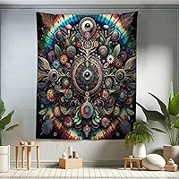 Vista 122 de Ambesonne Tapiz hawaiano, Costa Na Pali en la isla de Kauai en Hawái, día soleado, horizonte de montaña, colgante de pared para dormitorio, sala