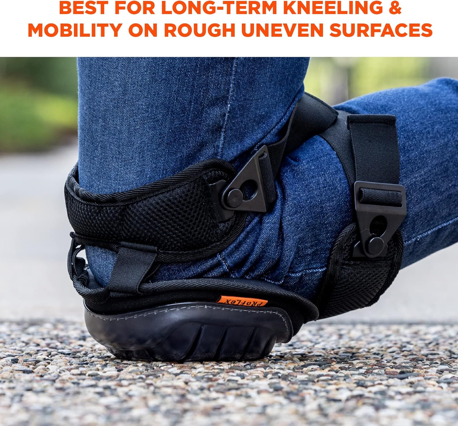 Ergodyne ProFlex 344 Professional Knee Pads, Protective Short Cap, Injected Gel Techology, Adjustable Padded Comfort Straps, Black