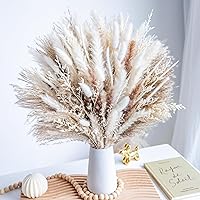 96PCS Natural Dried Pampas Grass Bouquet - Fluffy Boho Home Decor, Wedding Arrangements by WildAutumnflowers