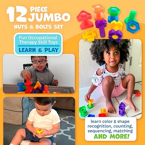 Miniatura 9 de Juguete para niños de prescolar a base de tornillos y tuercas 12 piezas