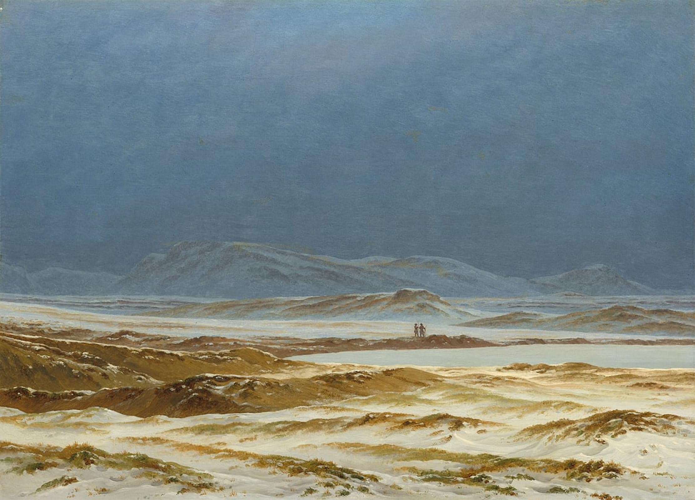 RZHRHJES Vintage Wall Art Picture on Canvas Wall Art Poster Baltic Sea at Ruegen by Caspar David Friedrich Canvas Poster for Office Decor 60x90cm