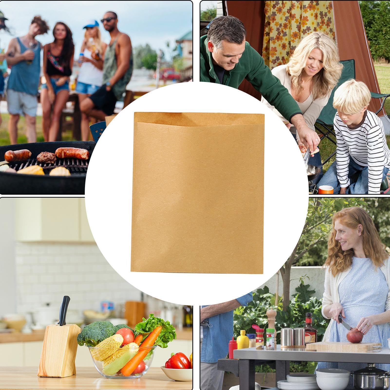 Bolsas de papel para alimentos 600 Unidades Envoltorios Alimenticios | Bolsas Papel Para Panadería En El Hogar, La Cocina, Almuerzo, Picnic, Camping, Escuela, Trabajo Y Restaurante