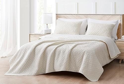 Miniatura 9 de Chezmoi Collection Bethany - Juego de edredón de 3 piezas tamaño Queen, manta sherpa acolchada floral, reversible, de microfibra lavada, ligera,