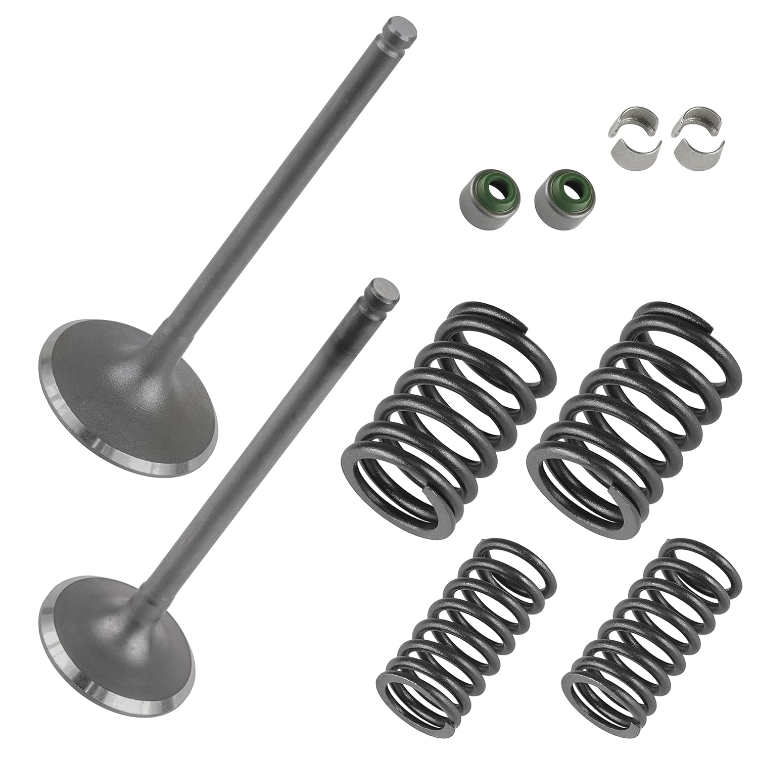 Caltric Valve Intake and Exhaust with Gaskets Kit Compatible with Honda Rancher TRX420 FE TE FM TM 2007-2008