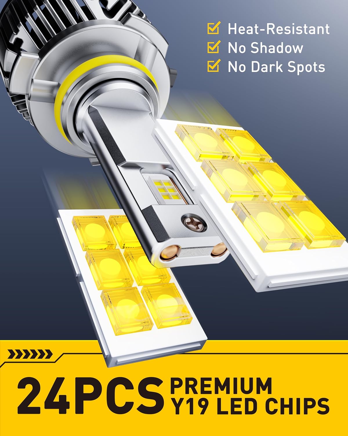 AUXITO 9005 Light Bulbs, 50000LM 1000% Brighter 6500K Cool White HB3 Light with Fan, LED Fog Light 30 Years Lifespan, CANbus Ready No Flicker, Pack of 2