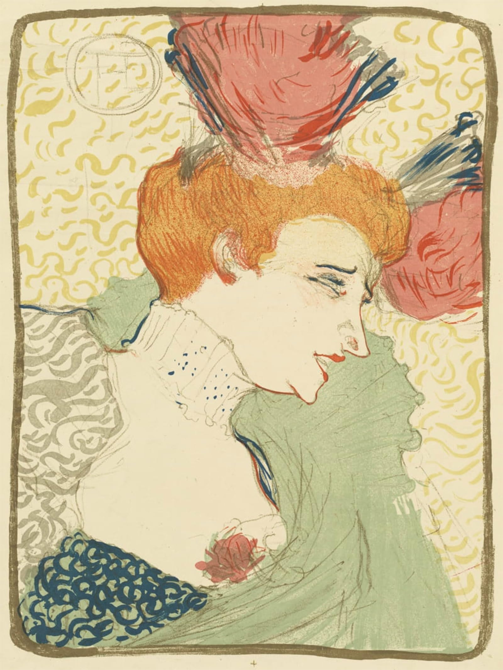 SERENDIPITP Vintage Picture Print on Canvas Wall Art Poster Bust of Mlle Marcelle Lender by Henri De Toulouse Lautrec Artwork Print Poster for Wall Decor 60x90cm