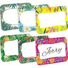 Pajean 240 Pcs Hawaii Name Tags Sticker Tropical Style Self Adhesive Labels