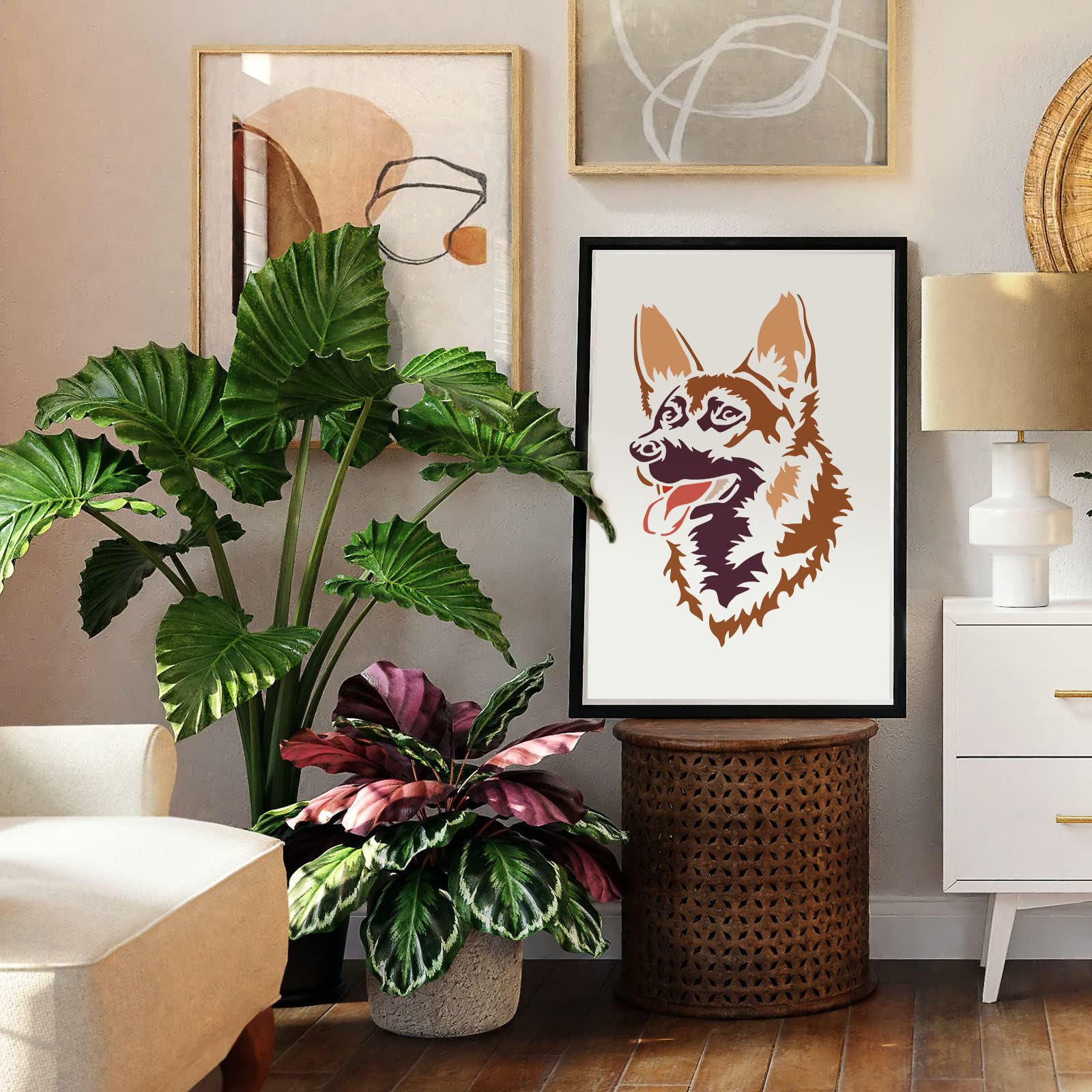 FINGERINSPIRE Tribal Leeuw Stencil voor Schilderij 29,7x21cm Groot Leeuw Tekensjabloon Kunststof PET Dierenthema Schildersjabloon voor DIY Ambachten