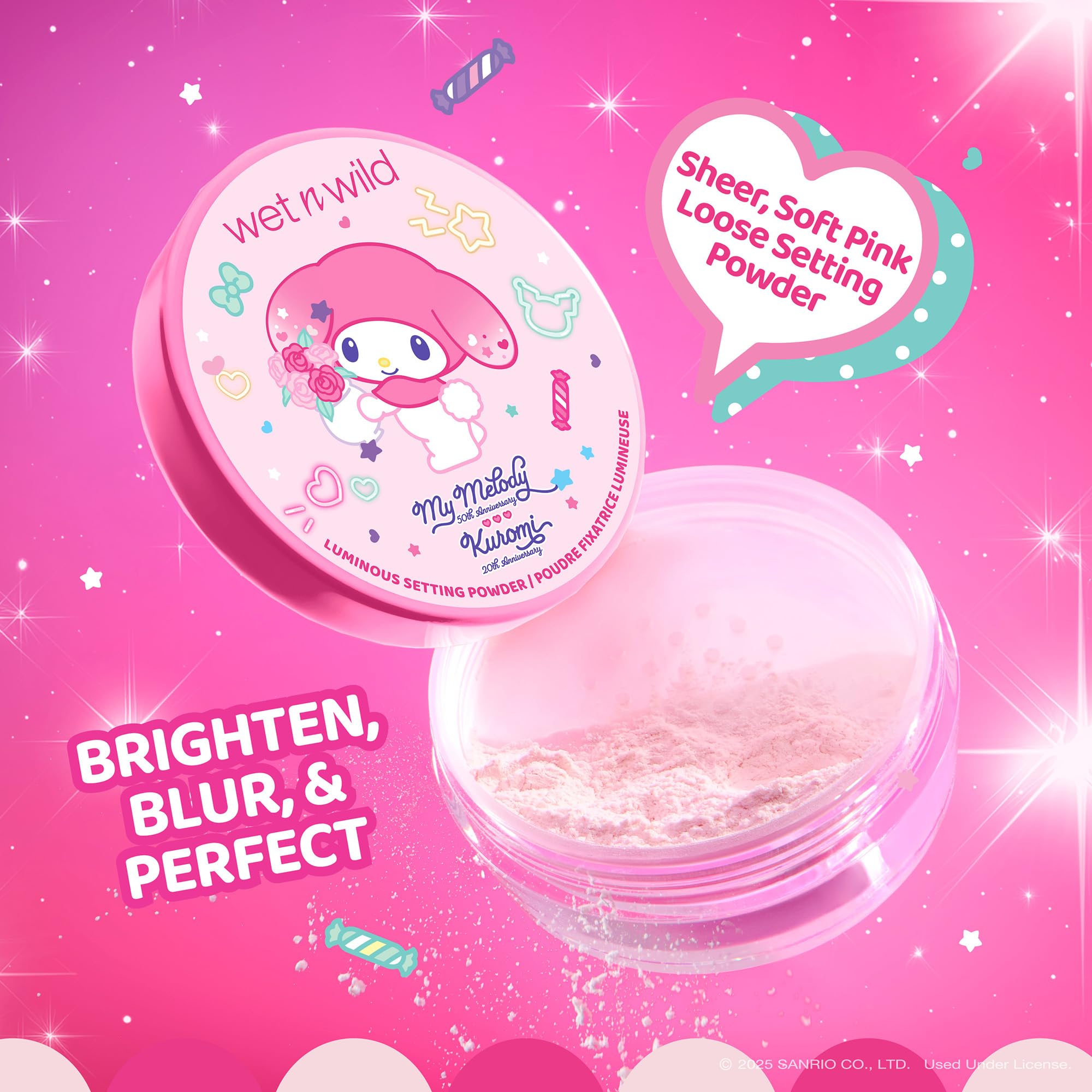 Amazon.com: wet n wild My Melody and Kuromi Luminous Loose Setting