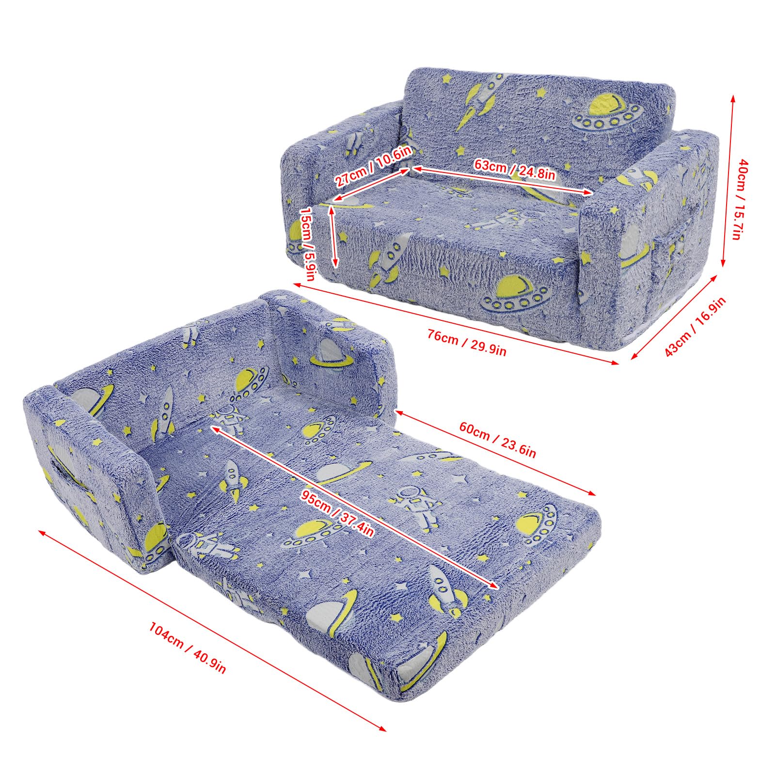 Sofa dla Dzieci, Sofa do Wygodnej Pianki, Która świeci w Ciemności dla Domu (#1) (#2)
