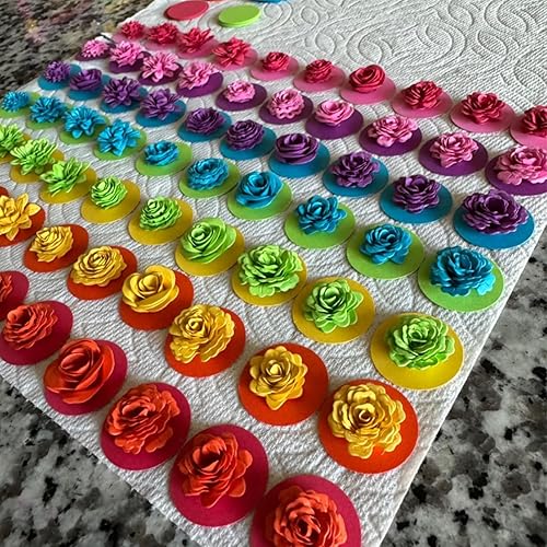 Miniatura 4 de ORIGACH 10 troqueles de corte de flores en espiral 3D, mini troqueles de papel con hojas en relieve para álbumes de recortes, tarjetas de