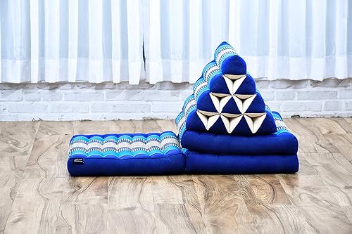 Miniatura 8 de Leewadee - Cojín Tailandés plegable para el suelo con respaldo para TV, sala de estar, colchón para exterior, 65.7 x 20.9 x 11.8 pulgadas, Kapok