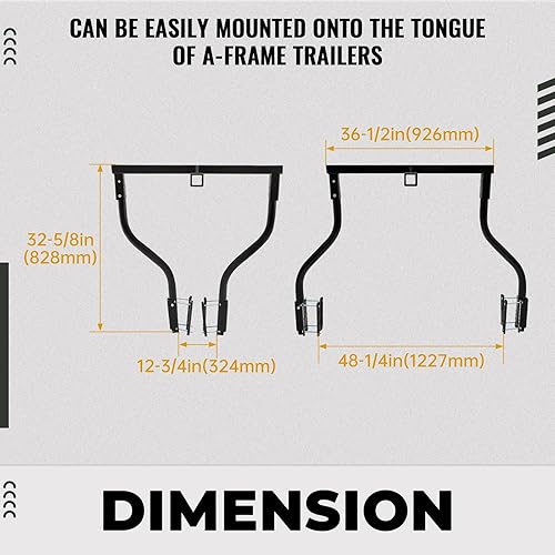 Miniatura 6 de KUAFU Lengua de remolque para bicicleta compatible con la mayoría de remolques de marco en A, acero con revestimiento en polvo, capacidad de 100LBS