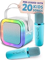 Vista 8 de Move2Play, Mini Máquina de Karaoke para Niños Canciones integradas 20+ Altavoz Bluetooth y Micrófonos Efectos de Voz Juguete Musical