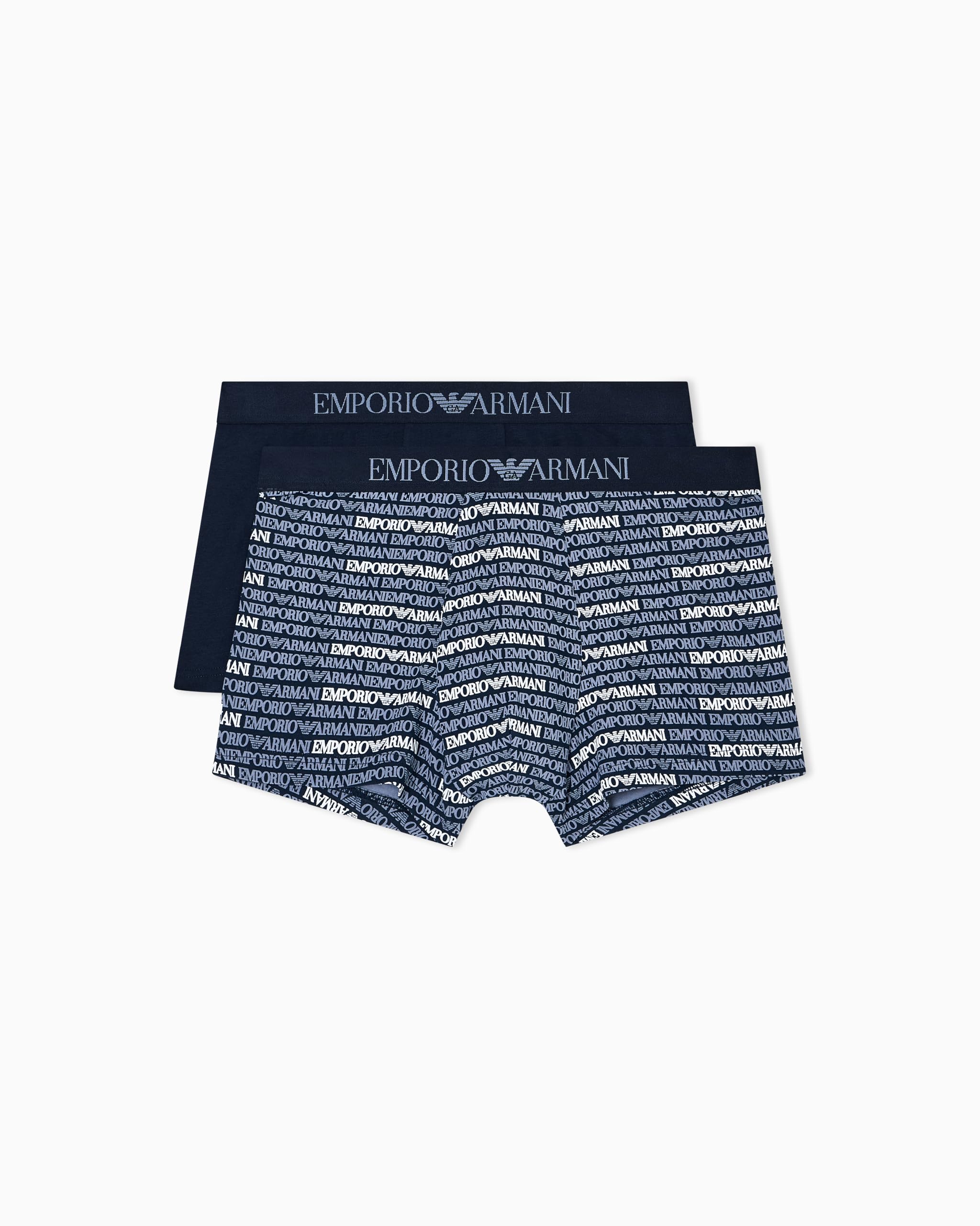 Emporio Armani Man's Classic Pattern Mix 2-Pack Trunk Blue XL