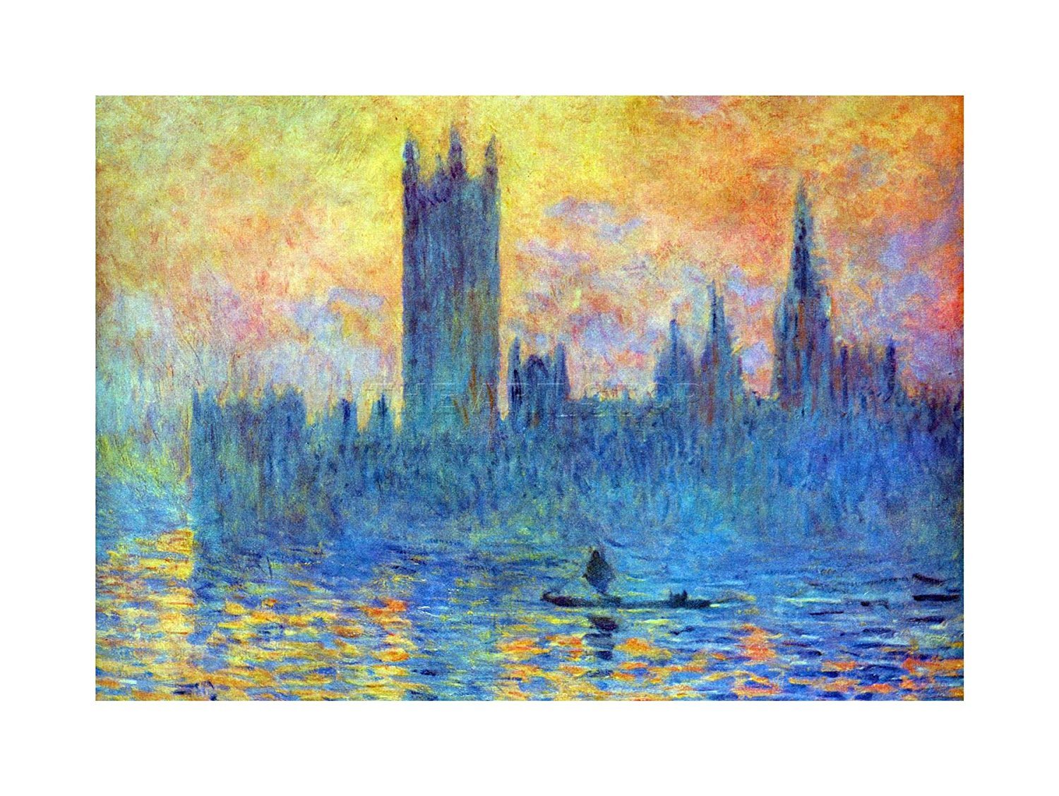 Wee Blue Coo Monet London Parliament Winter Painting Picture Wall Art Print