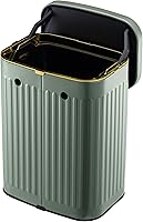 Vista 35 de 2.11Gallon 8L Carbon Steel Trash Can Door Compost Bin Wall Mounted 2 Ways Sliding Lid Compost Bin Countertop Kitchen Hanging Cabinet Door Trash Bin