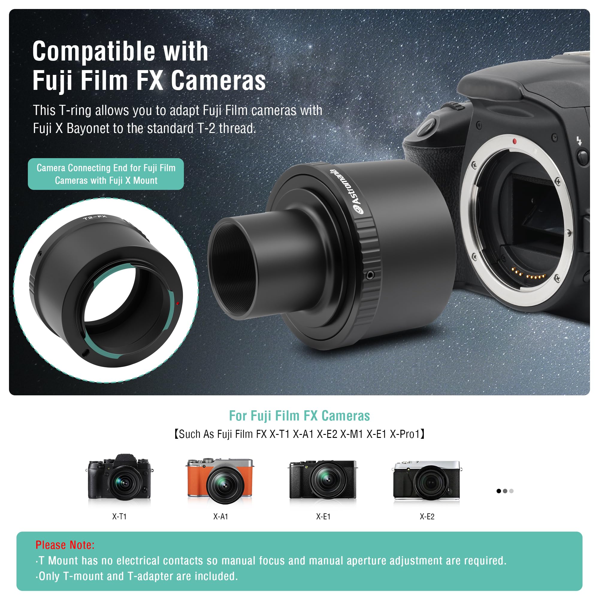 Amazon.com : Astromania T T2 Lens to Fuji FX Mount Camera Adapter