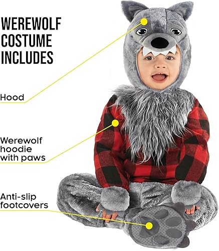 Miniatura 2 de Morph Disfraz de lobo para niños pequeños, disfraz de lobo para niños, disfraz de hombre lobo para niños, disfraz de lobo para niños y bebés