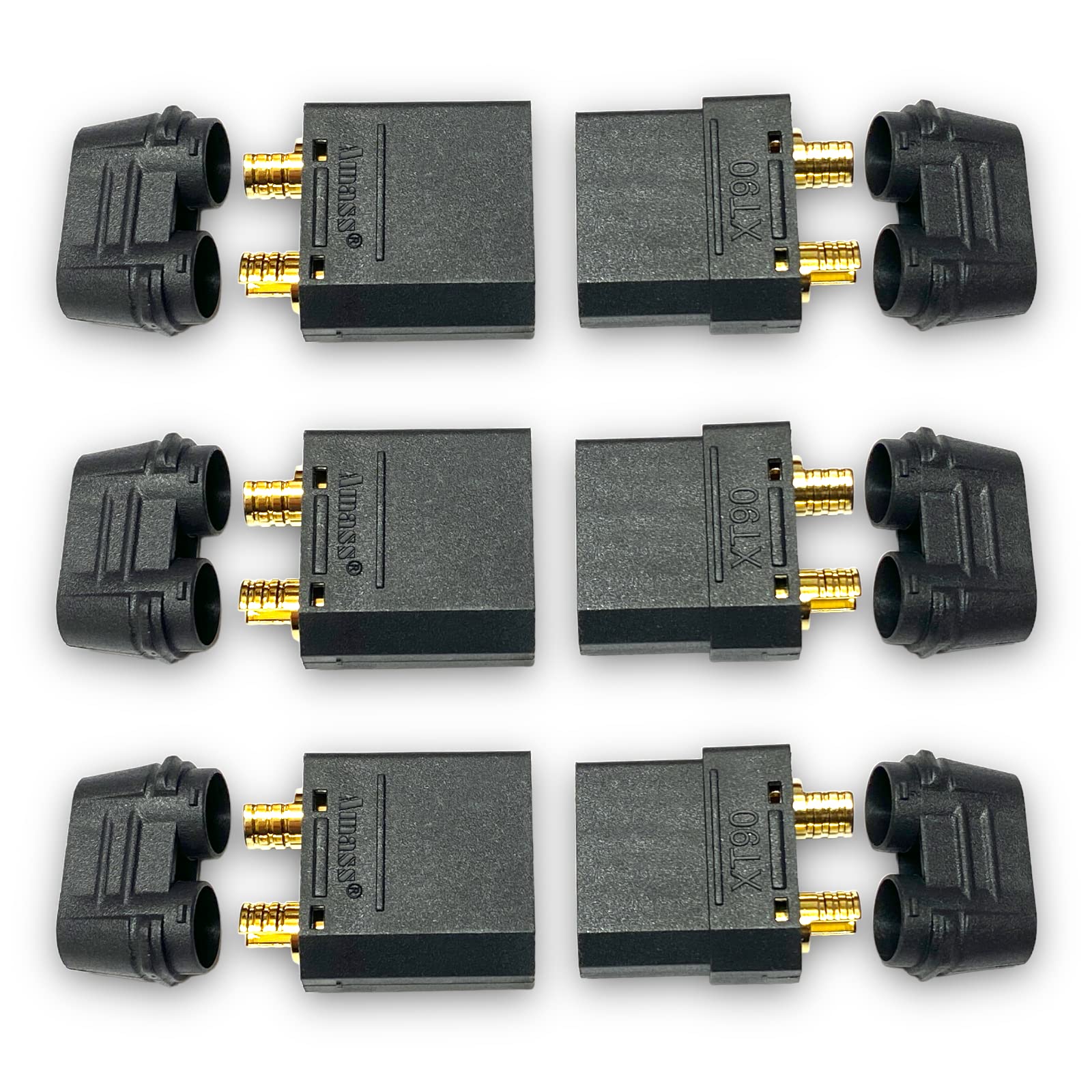 4 Paia (8 Pezzi) AMASS XT90S Spine Antiscintilla Oro 90A Con Cappucci – Mr. Plug - copertina