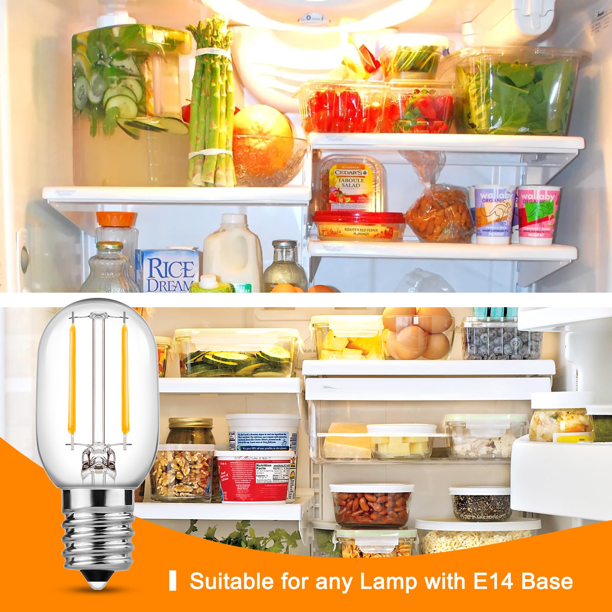 EvaStary E14 LED Light Bulb 1W, T22 Small Screw Filament Bulb Warm White 2700K - Image 4