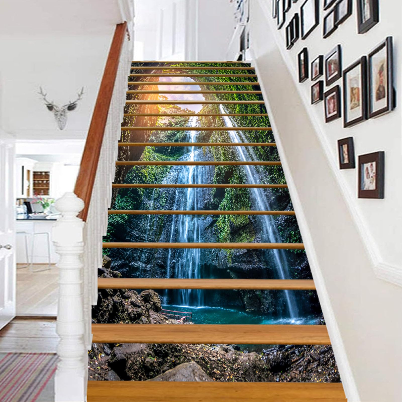 Décor Mural 3D Waterfall 085NA Pour Contremarches D'escalier - Papier Peint