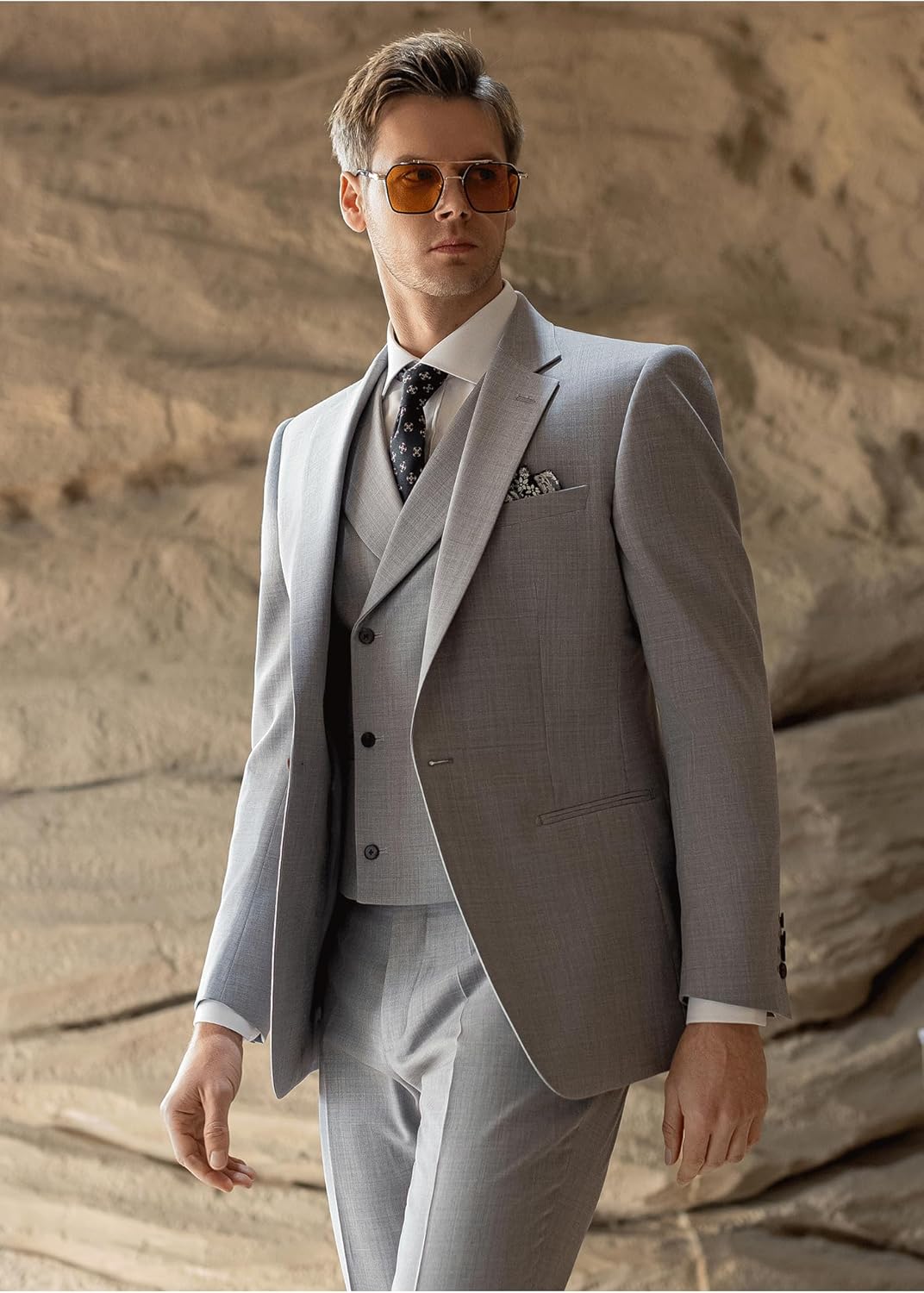 Men's Suit 3 Pieces Formal Business Wedding Groom Prom One Button Tuxedos Jacket Vest Pants