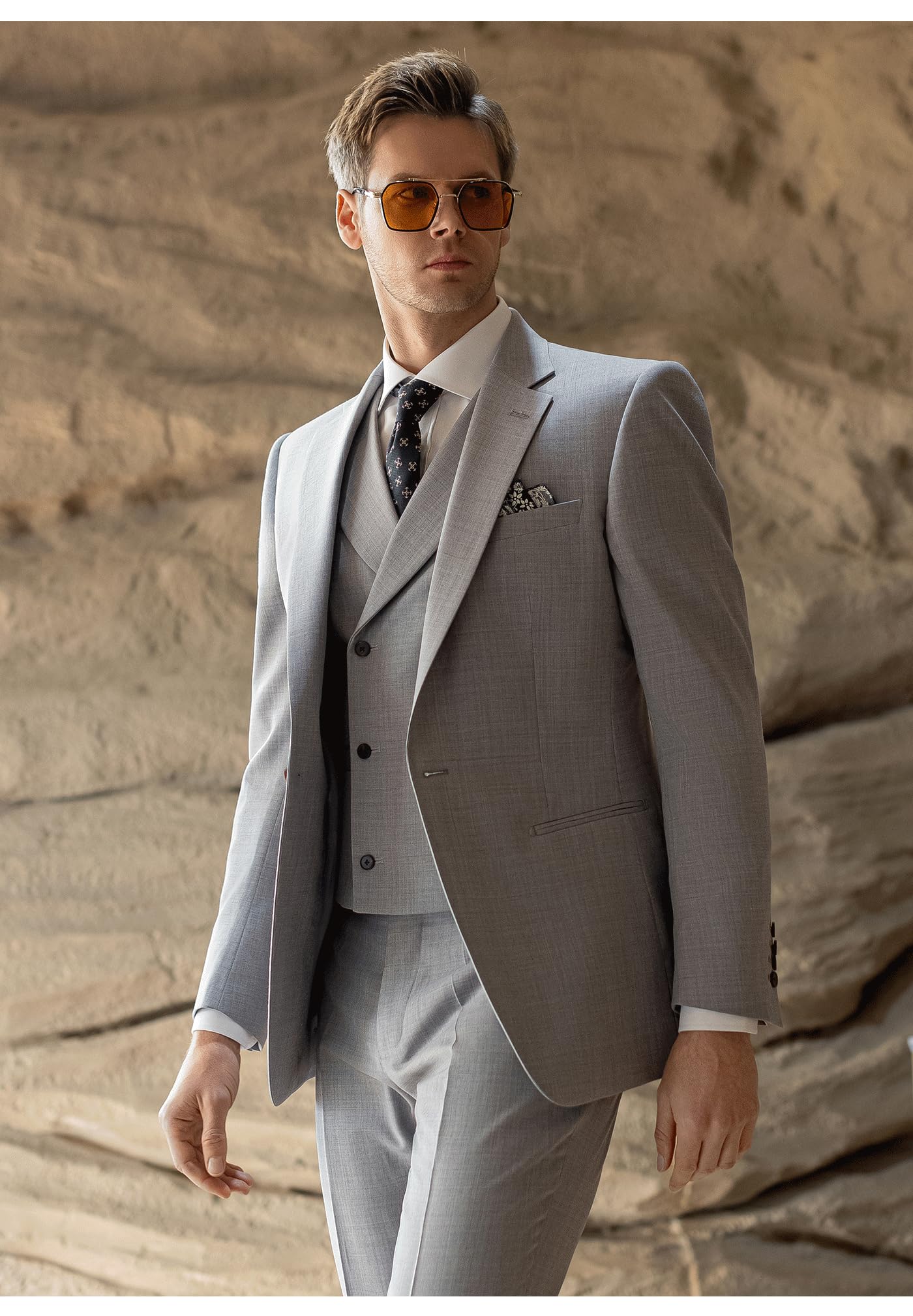 Uomo Abito 3 Pezzi Formale Matrimonio Affari Sposo Prom Un Bottone Tuxedos Giacca Gilet Pantaloni