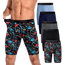 Viscose from Bamboo Long Leg Boxer Briefs for Men, 9 Inch Performance Mens Underwear, Sports, Fly