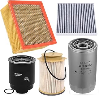6.7 Cummins Diesel Filters Kit Compatible with 2013-2018 Ram 2500 3500 4500 5500 Engine Cabin Air Filter Oil Fuel Water Separator Filtration 68197867AA 68157291AA 68406048AA 05083285AA 53034051AB
