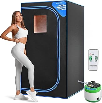 SereneLife Portable Steam Sauna Tent with Remote Control Timer - Home & Indoor Steam Sauna Experience