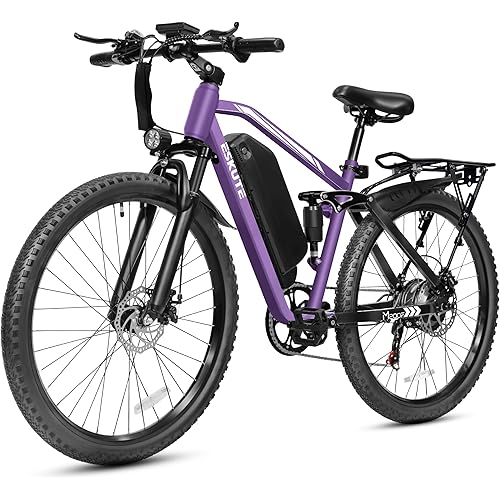 ESKUTE M200F Electric Bike for Adults – 27.5 inch Tire Mountain E-Bike, 1500W Peak Brushless Motor 20+MPH, 48V 20.8Ah Removable Battery, Up to 80 Miles, Step Over Commuter E-MTB, Full Suspensions