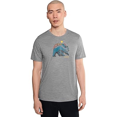 Smartwool Bear Strata Active Short Sleeve Graphic Tee light gray heather