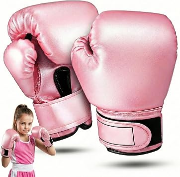 Veemoon Boxing Gloves for Kids 3-10 Years, Boys and Girls Boxing Training Gloves Children Kickboxing Practice Equipment - Sponge Endomor Phprotection - Sparring Kickboxing Thai Mitts MMA, Pink