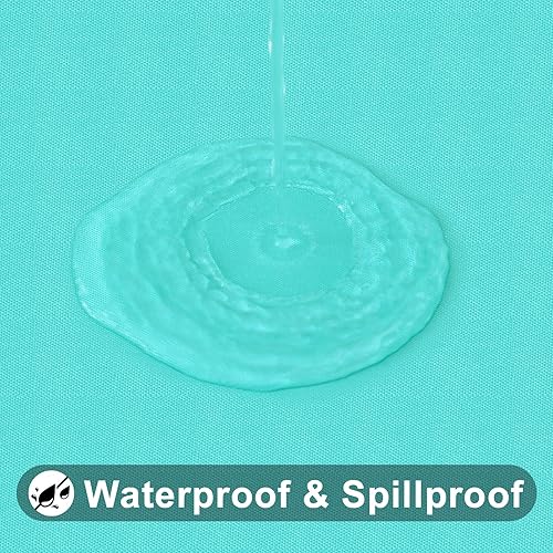 Miniatura 335 de Smiry - Mantel redondo de vinilo ajustable con bordes elásticos y parte trasera de franela, mantel de vinilo impermeable, lavable, diseño enrejado