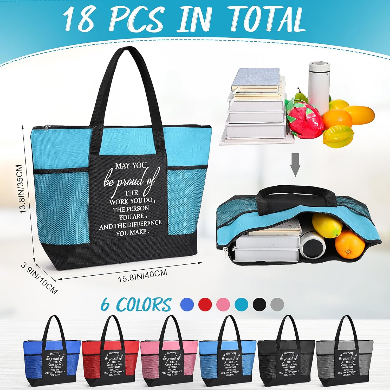 Paterr Gifts Bag Bulk for Women Men Canvas Tote Bag Appreciation Tote Inspired Gifts for Nurse Doctor Coworker Teacher Team - Image 4