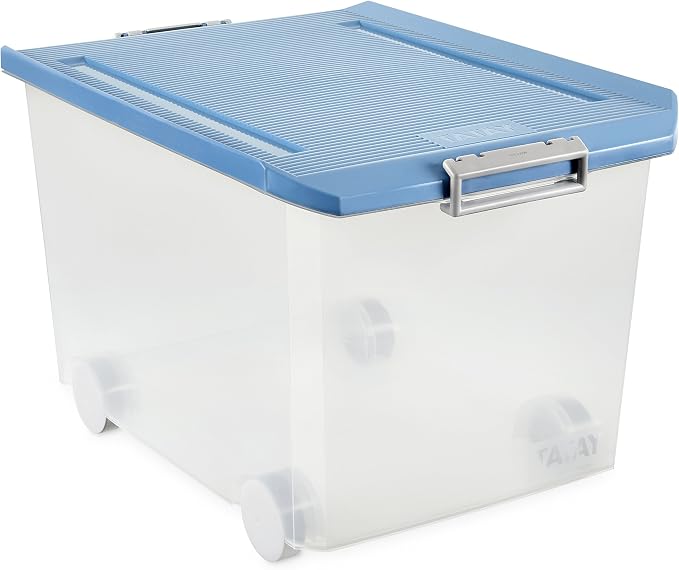 Tatay Caja de Almacenaje Multiusos Bajo Cama con Tapa y Ruedas (63L)