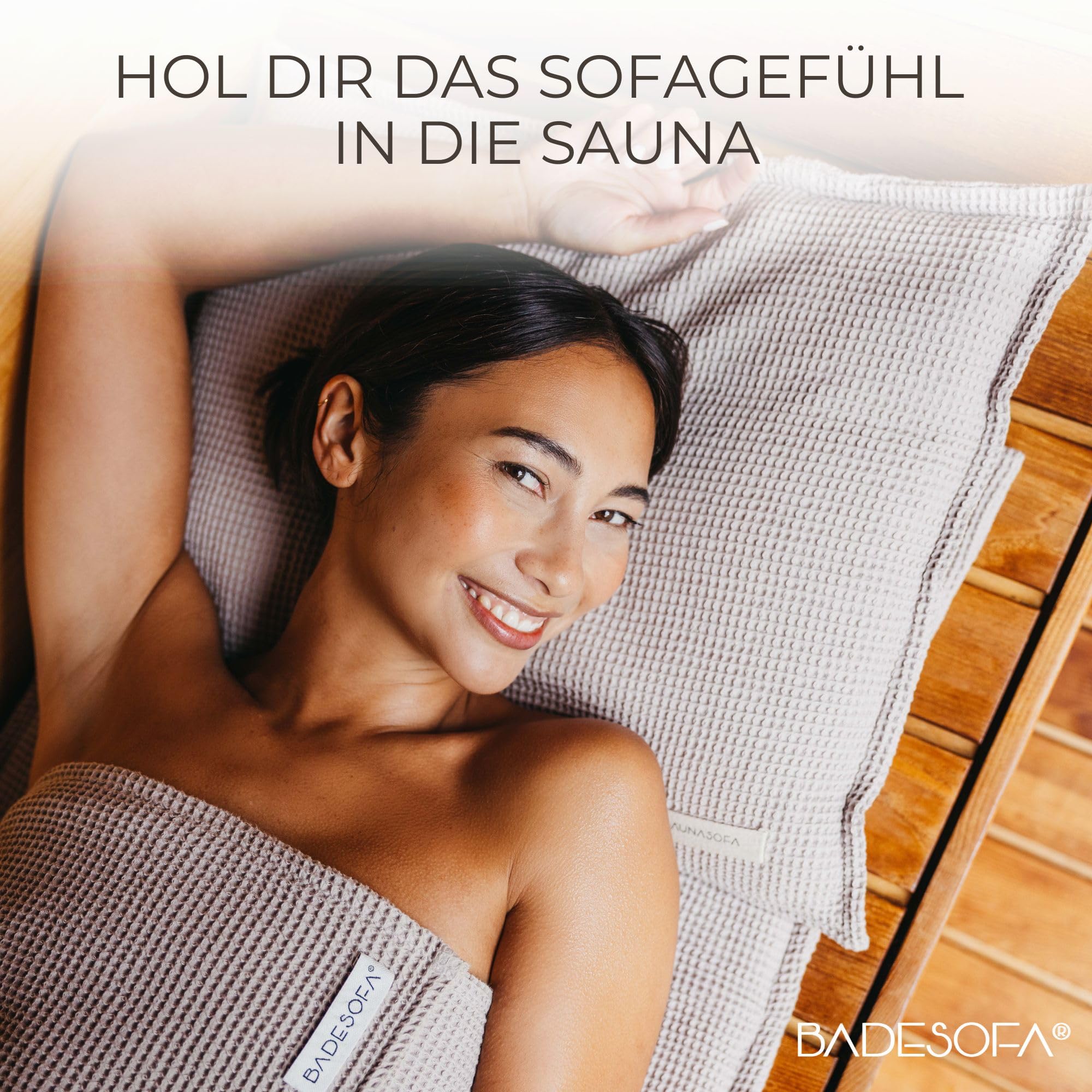 SAUNASOFA Sauna Set - Kissen 40x50 cm & Handtuch 100x200 cm aus Baumwolle - Waschbar & hitzebeständig - Wellness Zubehör für Sauna & Infrarotkabine - Geschenk-Idee für Saunagänger in Anthrazit