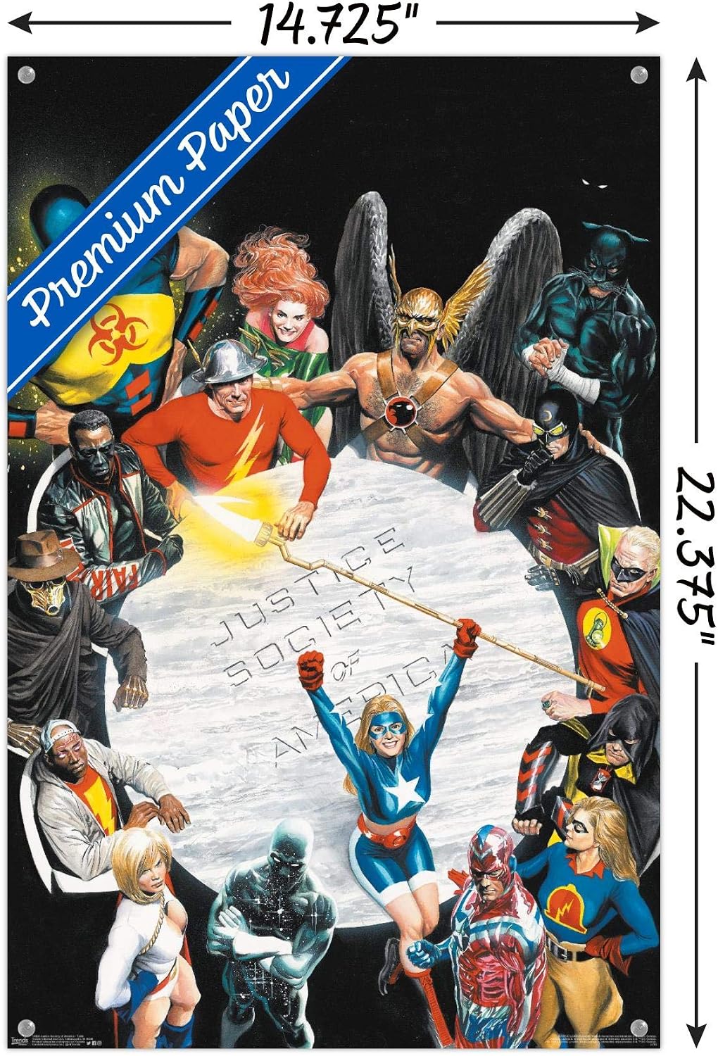 DC Comics - The Justice Society of America - Table Meeting Wall Poster with Push Pins image 3