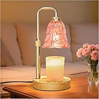 XJZJY Pink Tulip Candle Warmer Lamp with Timer & Dimmer - Flame-Free Wax Melter, Adjustable Height, Safe Gift for Mom, Bedroom Decor