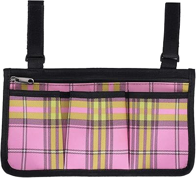 Wheelchair Side Bag, 3 Pocket Armrest Pouch Bag Wheelchair Armrest Pouch Organizer Bag for Side of Chair, Armrest Side Organizer for Electric, Manual or Powered Chairs