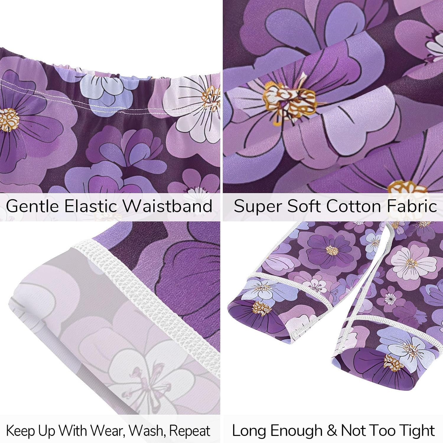vvfelixl Baby Clothes Purple Flowers Baby Bodysuits Set Unisex Short Sleeve Babys Pants Sets 0-3M