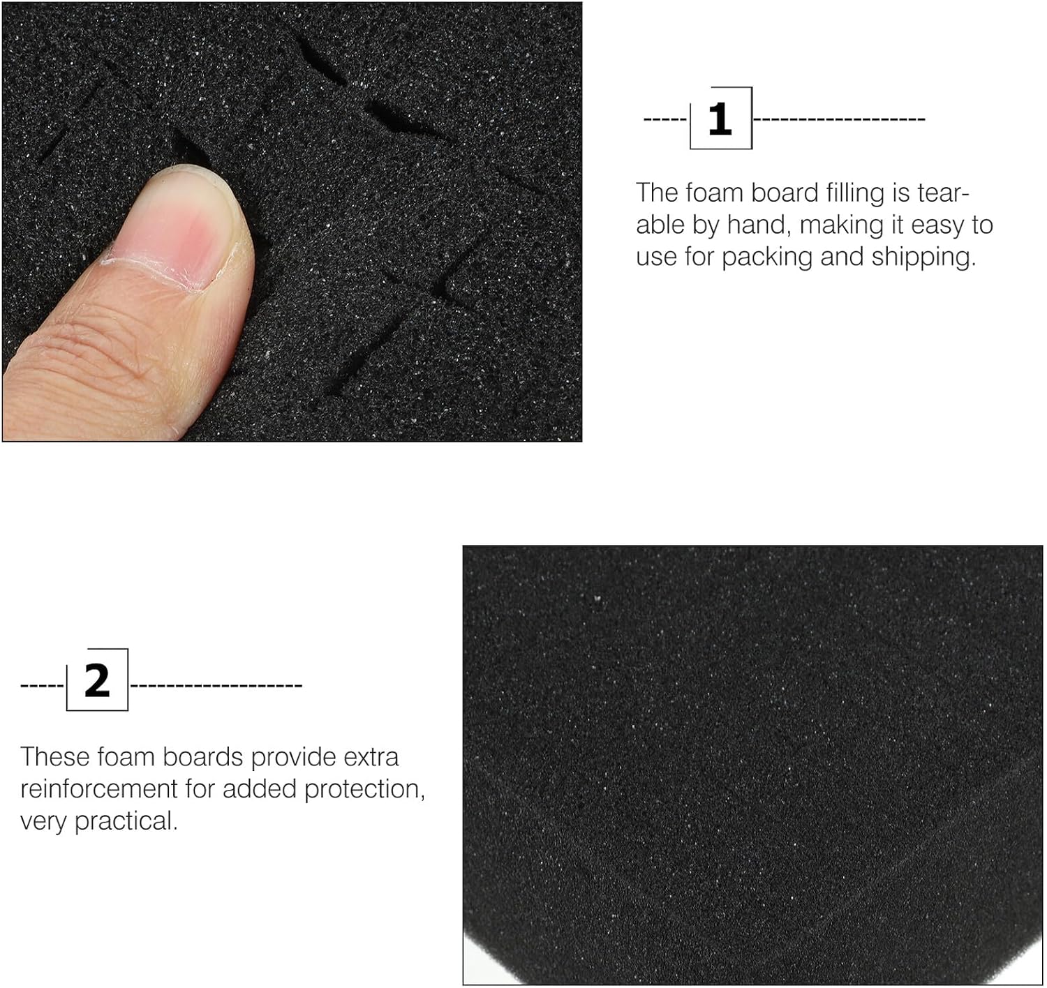 SEWACC Multi-use High-density Hand-tear Grid Foam Sheet 250x250x60mm, Packing Foam Insert for Drone and Camera Protection, Shock-absorbing Cushioning and Industrial Packaging