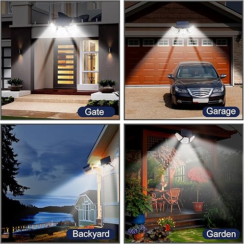 Miniatura 7 de Solar Security Lights Outdoor Waterproof IP65,2200LM 113LED Outdoor Solar Motion Light with Sensor & Remote,Solar Powered Waterproof Flood Lights 3