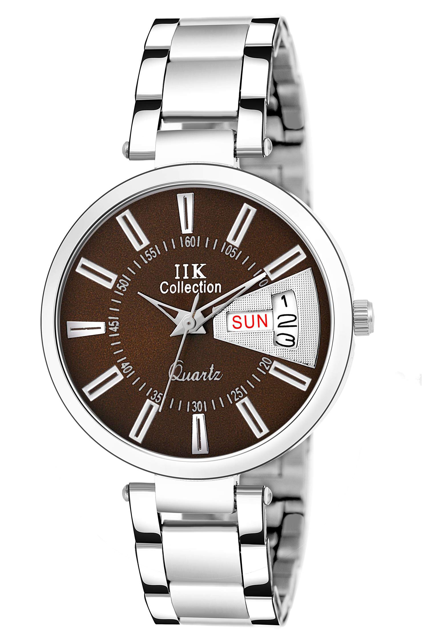 IIK COLLECTION Round Studded Dial Stainless Steel Bracelet Chain Strap Analogue Wrist Watch for Women and Girls (B07YC6ZQ35) Amazon Price History, Amazon Price Tracker
